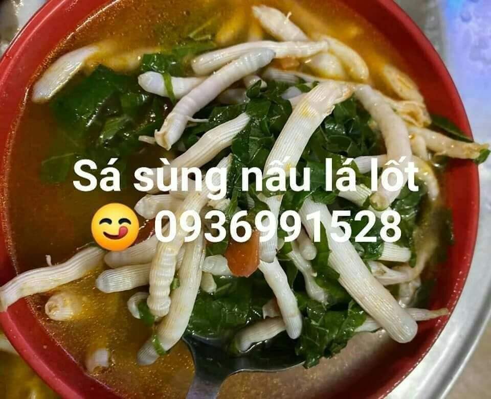 Sá sùng tươi Quan Lạn nấu canh lá lốt