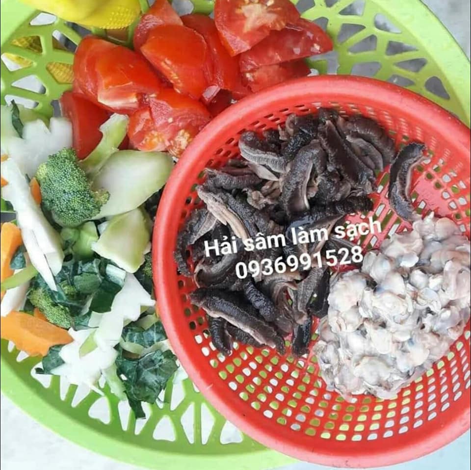 Nguyên liệu súp lơ xanh xào hải sâm đen